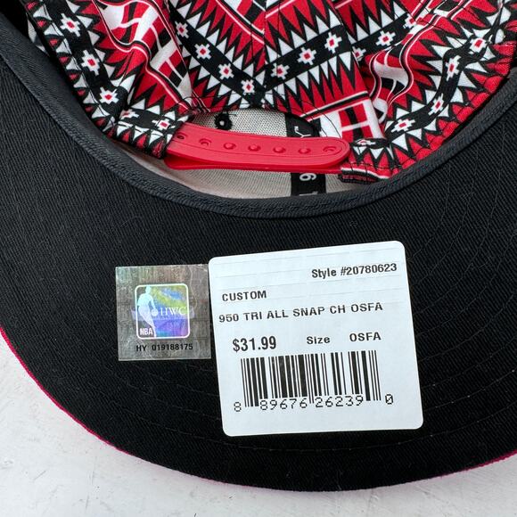New Era NBA Chicago Bulls Adjustable Snapback Hat Tri-All Print 9FIFTY‎ Red OS - Picture 3 of 12